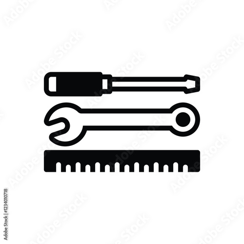 Black solid icon for tools