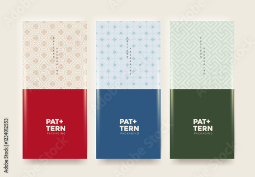 Vector set packaging templates japanese of luxury or premium products.