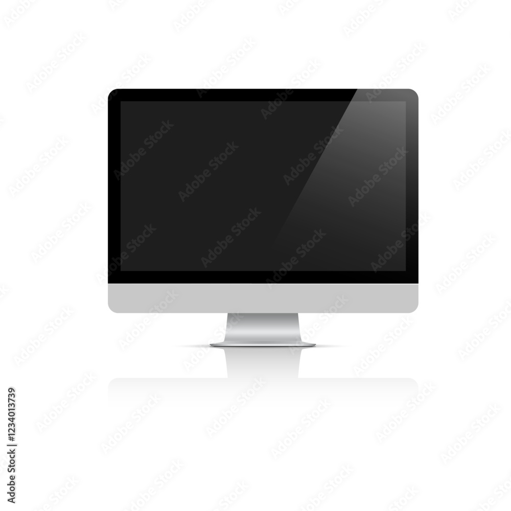 Realistic monitor with black screen Realistic monitor with black screen