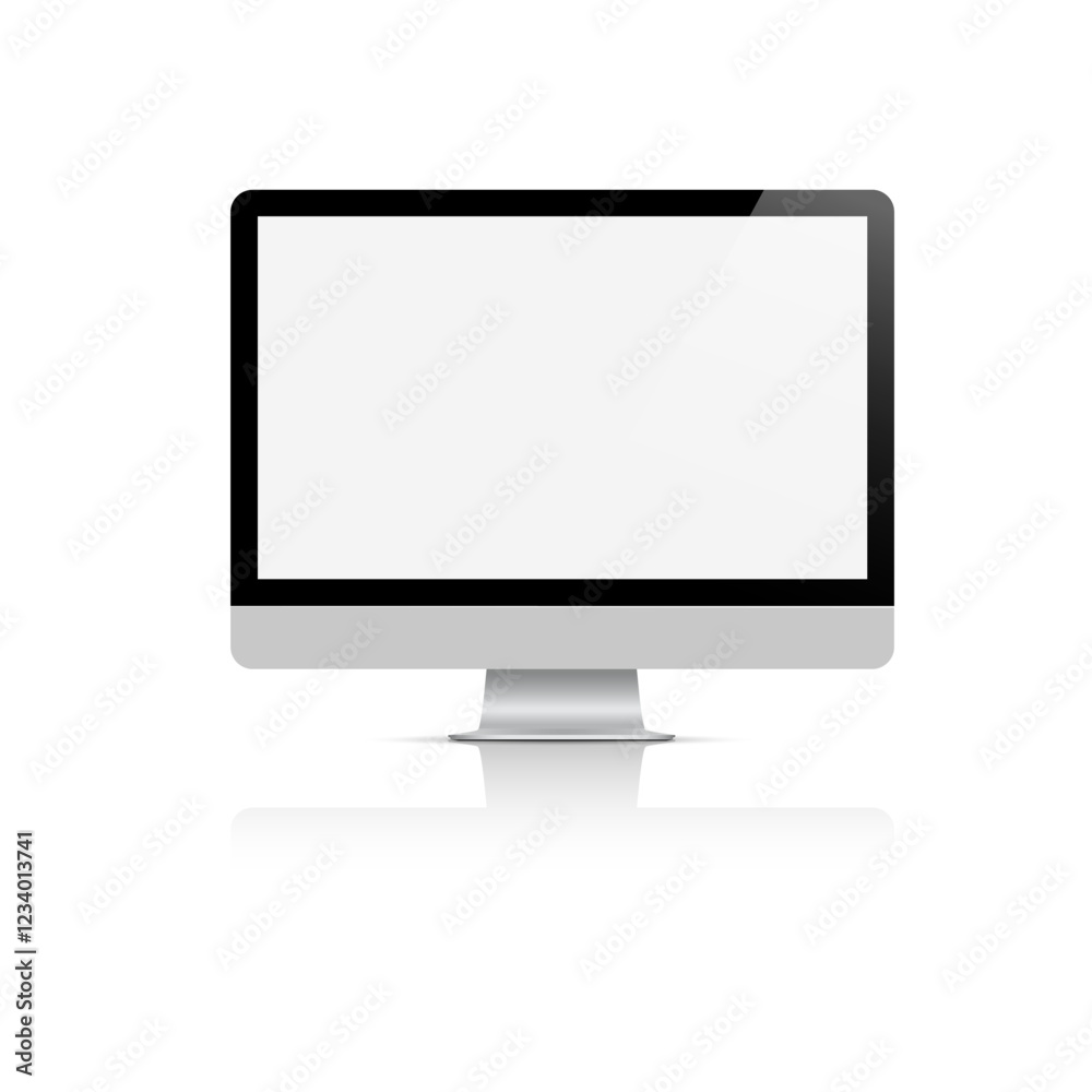 Realistic monitor on white background Realistic monitor on white background