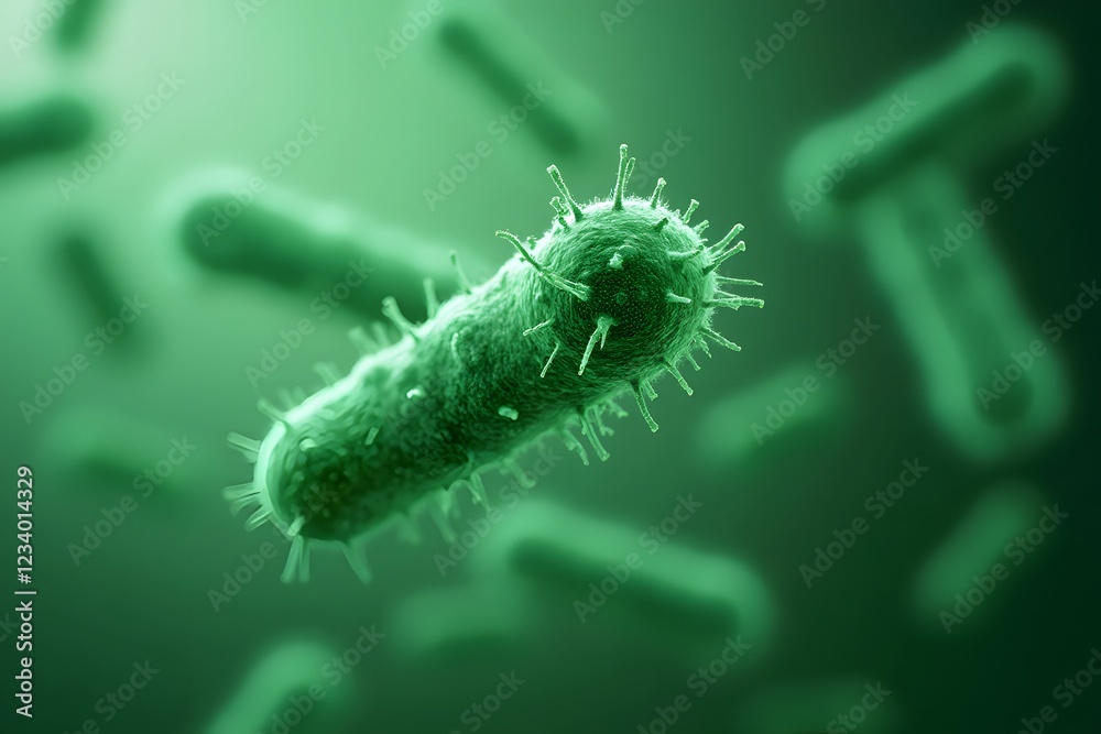 Naklejka premium bacteria cell on a microscope