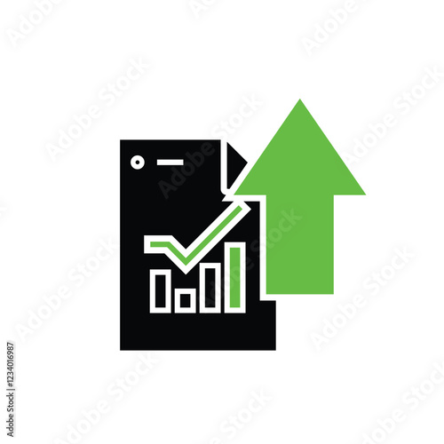 finance icon. financial development vector on white background. rising or strengthening graph. investment, healthy economy. Solid design style