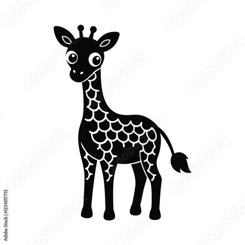 giraffe cartoon isolated on white