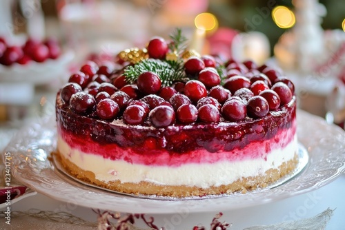 Wallpaper Mural Delicious cranberry desserts on a festive holiday table Torontodigital.ca