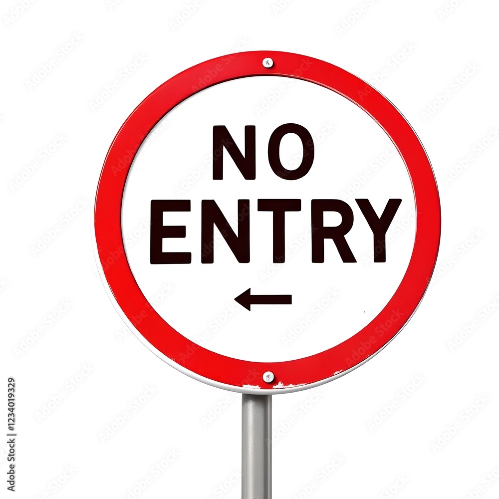 No Entry Sign Board in White Background No Entry Sign Board in White Background