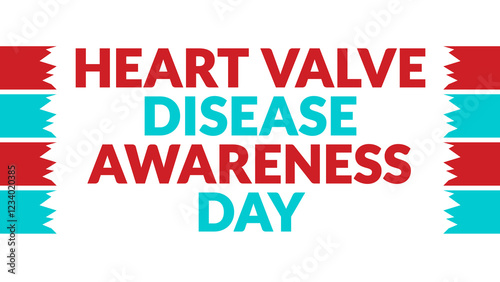 Heart Valve Disease Awareness Day text with side lines on a White background. Which is observed every year in February to celebrate and wish Heart Valve Disease Awareness Day. photo