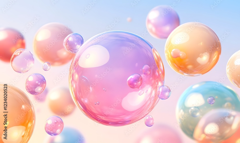Pastel bubbles float, dreamy background, abstract art, website design Pastel bubbles float, dreamy background, abstract art, website design