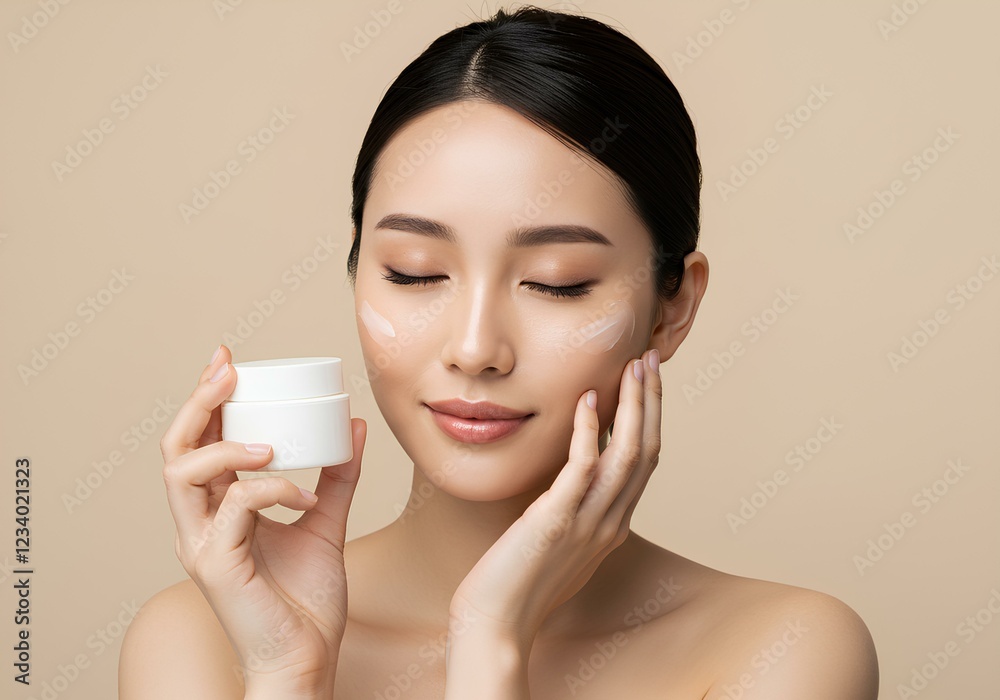 A Skincare Ritual with Cream Jar A Skincare Ritual with Cream Jar