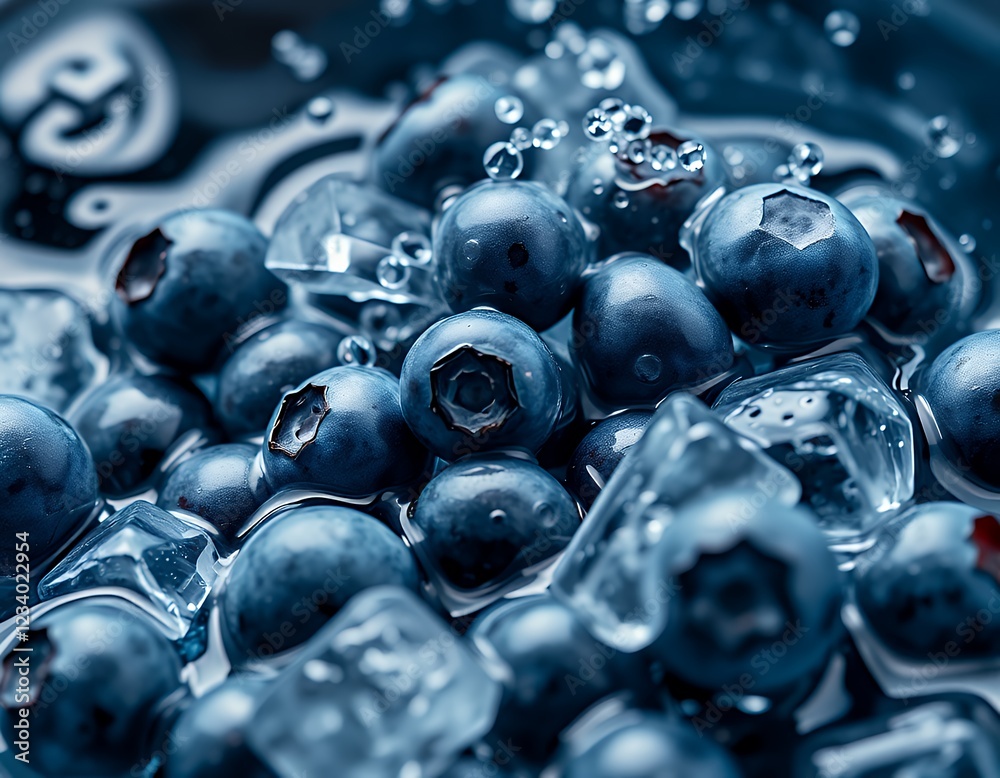 Icy Blueberries: A Refreshing Close-Up Icy Blueberries: A Refreshing Close-Up