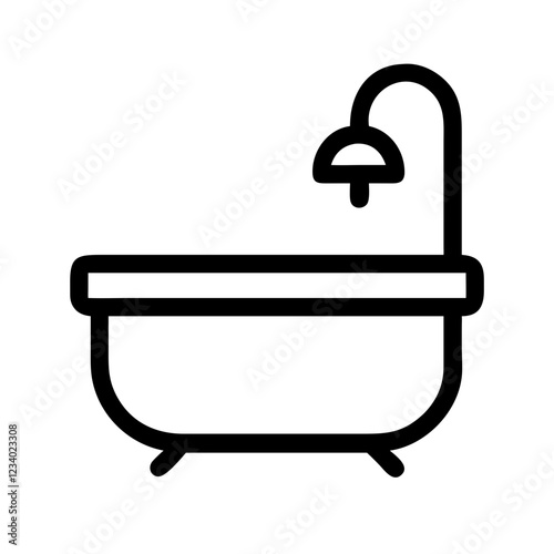 Bathtub Vector Icon for Bathroom and Relaxation Representation