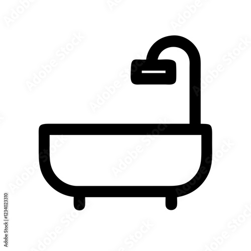 Bathtub Vector Icon for Bathroom and Relaxation Representation