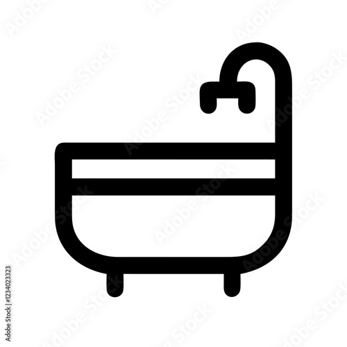 Bathtub Vector Icon for Bathroom and Relaxation Representation