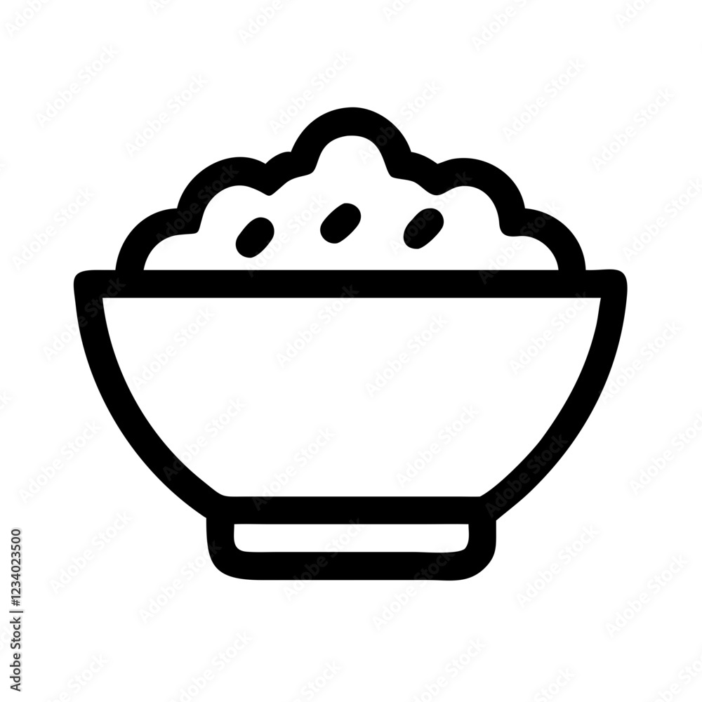 Bowl of Cereal Vector Icon for Breakfast and Snack Representation Bowl of Cereal Vector Icon for Breakfast and Snack Representation