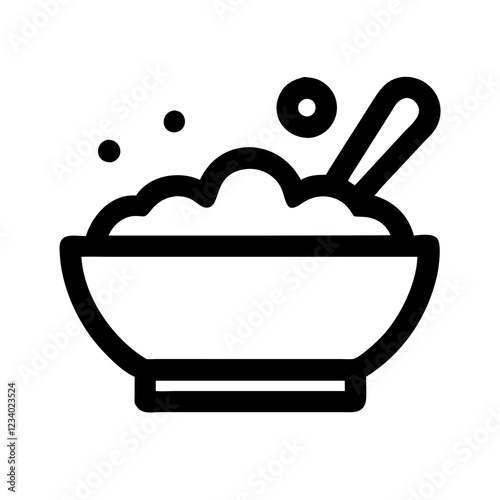 Bowl of Cereal Vector Icon for Breakfast and Snack Representation