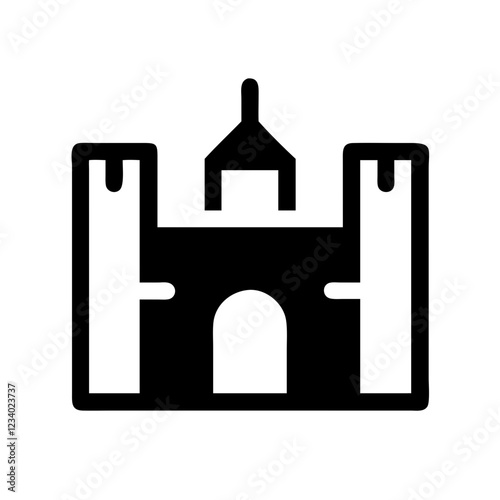 Castle Vector Icon for Architecture and Historical Representation