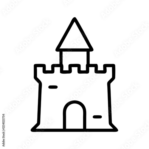 Castle Vector Icon for Architecture and Historical Representation