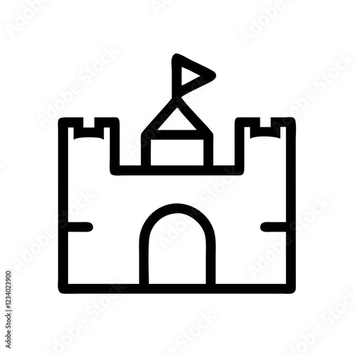 Castle Vector Icon for Architecture and Historical Representation