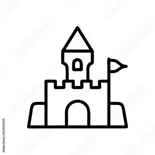 Castle Vector Icon for Architecture and Historical Representation