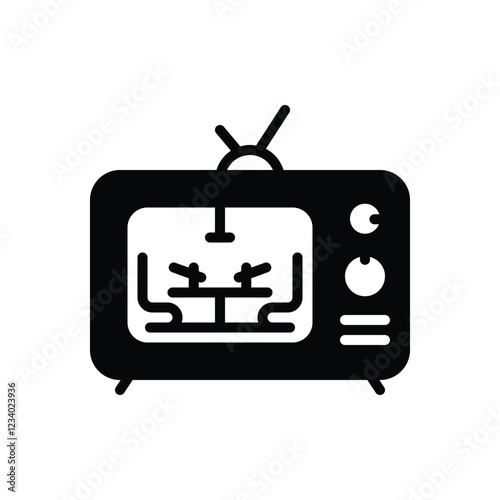 Black solid icon for episodes