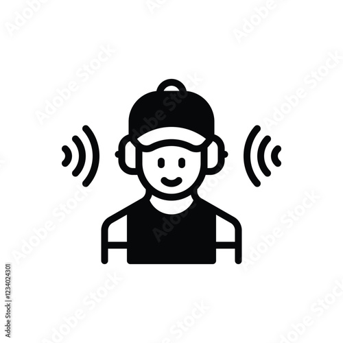 Black solid icon for listener