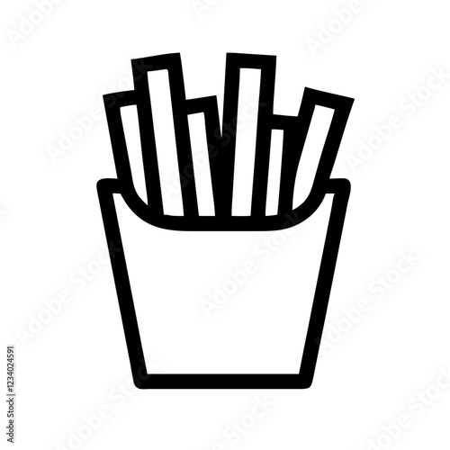 French Fries Vector Icon for Fast Food and Snack Representation