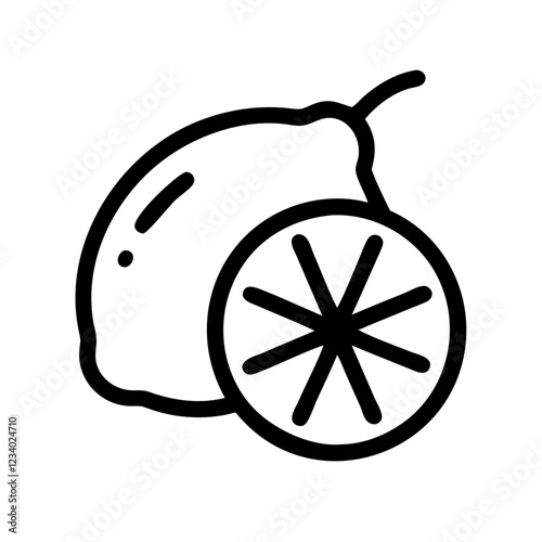 Fresh Lemon Vector Icon for Citrus and Refreshment Representation
