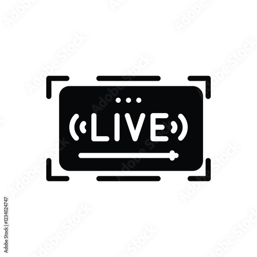 Black solid icon for live
