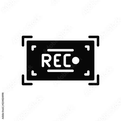 Black solid icon for rec