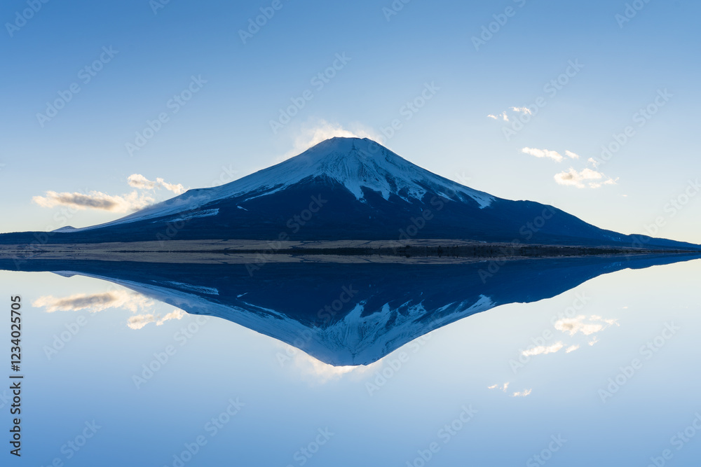 Mount fuji blue hour reflection on the lake Yamanakako Mount fuji blue hour reflection on the lake Yamanakako