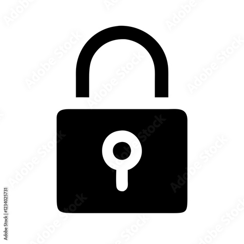 Locked Padlock Vector Icon for Security and Protection Representation