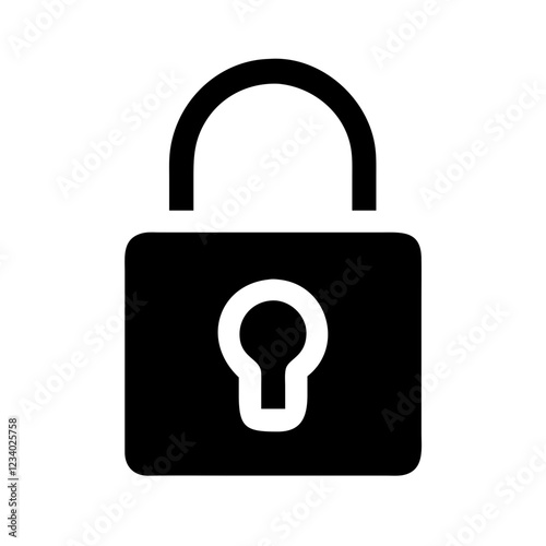 Locked Padlock Vector Icon for Security and Protection Representation