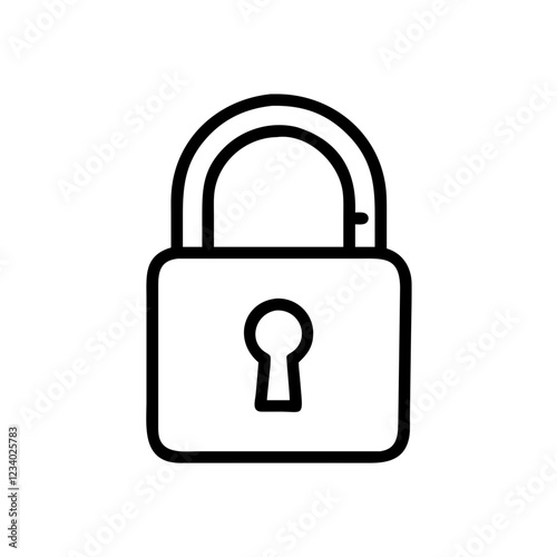 Locked Padlock Vector Icon for Security and Protection Representation