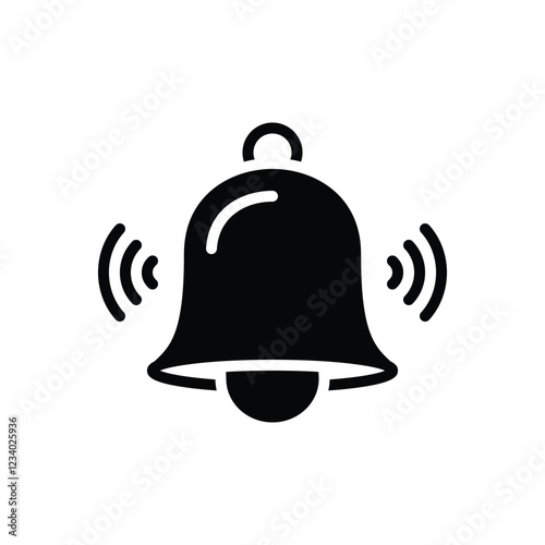 Black solid icon for bell