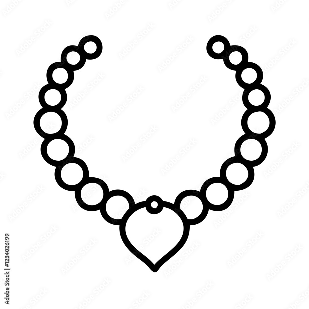 Obraz premium Pearl Necklace Vector Icon for Jewelry and Luxury Representation
