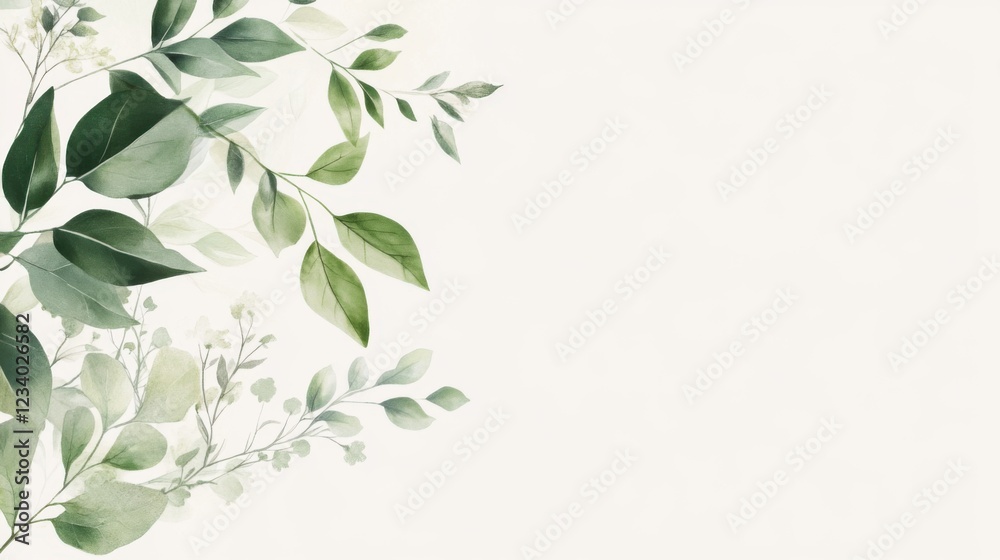 Elegant Greenery Arrangement on a Soft Neutral Background Elegant Greenery Arrangement on a Soft Neutral Background