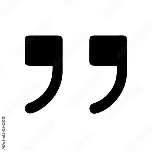 Quotation Marks Vector Icon for Speech and Expression