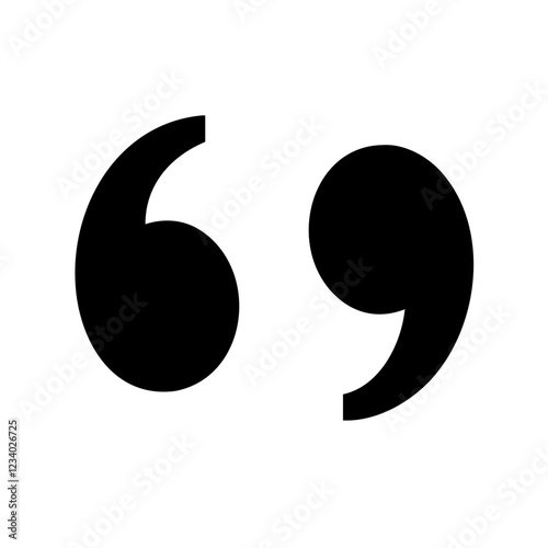 Quotation Marks Vector Icon for Speech and Expression