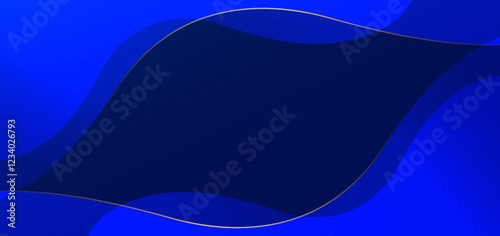Absrtract luxury blue background with gold curved lines elegant. Template award concept.