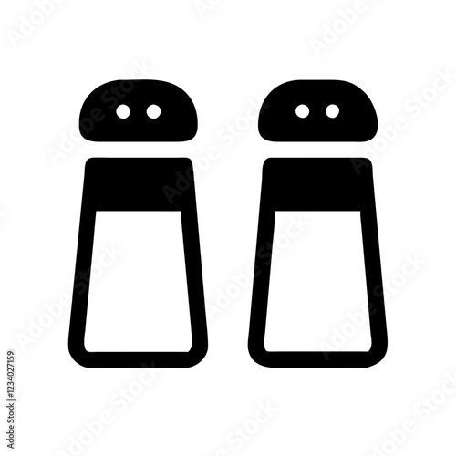 Salt and Pepper Vector Icon for Culinary Essentials and Seasoning