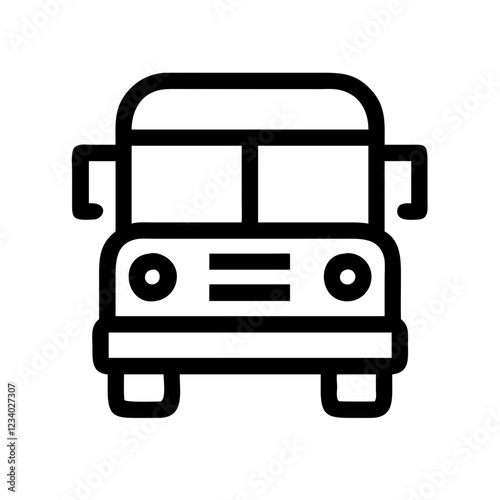 School Bus Vector Icon for Education and Transportation