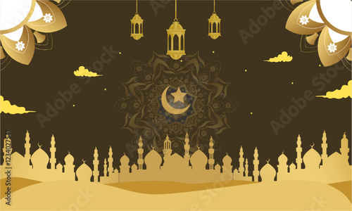 Vector Ramadhan Mubarak Greetings Background