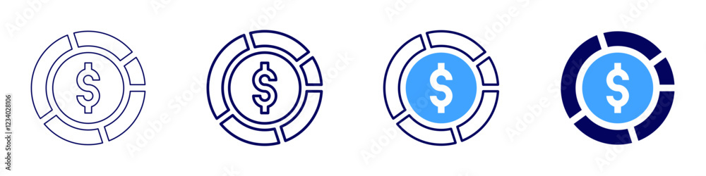 Money managements icon in 4 different styles. Thin Line, Line, Bold, and Bold Line. Duotone style. Editable stroke Money managements icon in 4 different styles. Thin Line, Line, Bold, and Bold Line. Duotone style. Editable stroke