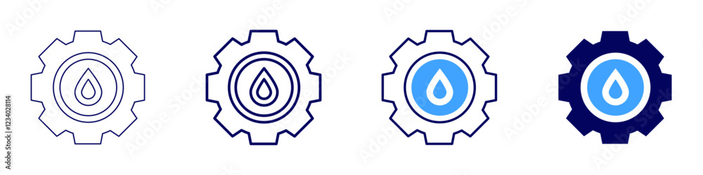 Oil industry gear icon in 4 different styles. Thin Line, Line, Bold, and Bold Line. Duotone style. Editable stroke Oil industry gear icon in 4 different styles. Thin Line, Line, Bold, and Bold Line. Duotone style. Editable stroke