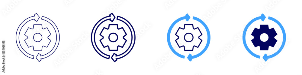 Progressing work icon in 4 different styles. Thin Line, Line, Bold, and Bold Line. Duotone style. Editable stroke Progressing work icon in 4 different styles. Thin Line, Line, Bold, and Bold Line. Duotone style. Editable stroke
