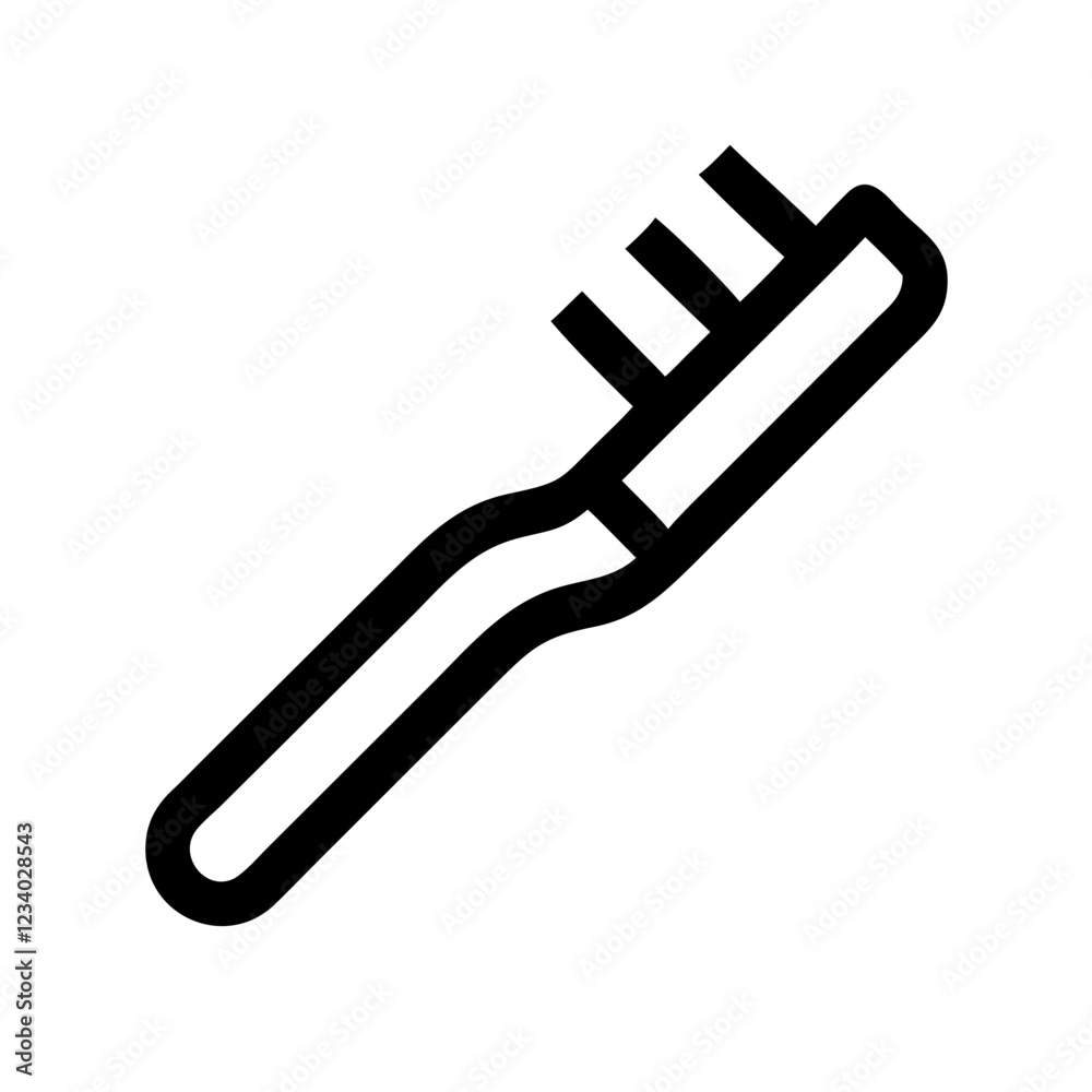 Toothbrush Vector Icon for Oral Hygiene and Care