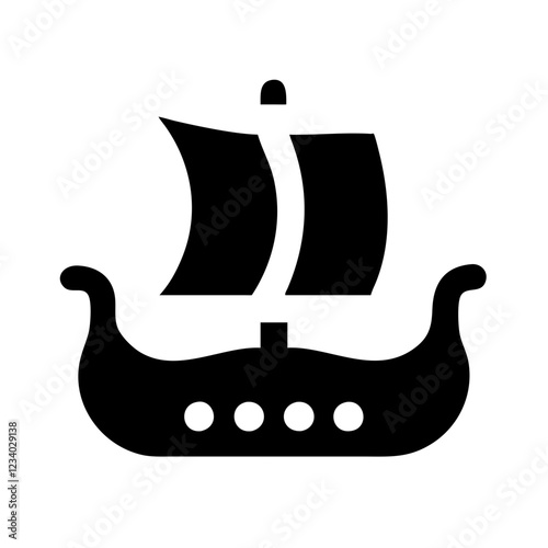 Viking Ship Vector Icon for Adventure and Heritage Representation