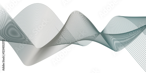 Abstract frequency wave black line vector business texture. Pattern line blend curve flow futuristic. Modern background futuristic energy sound waves technology concept white background.	