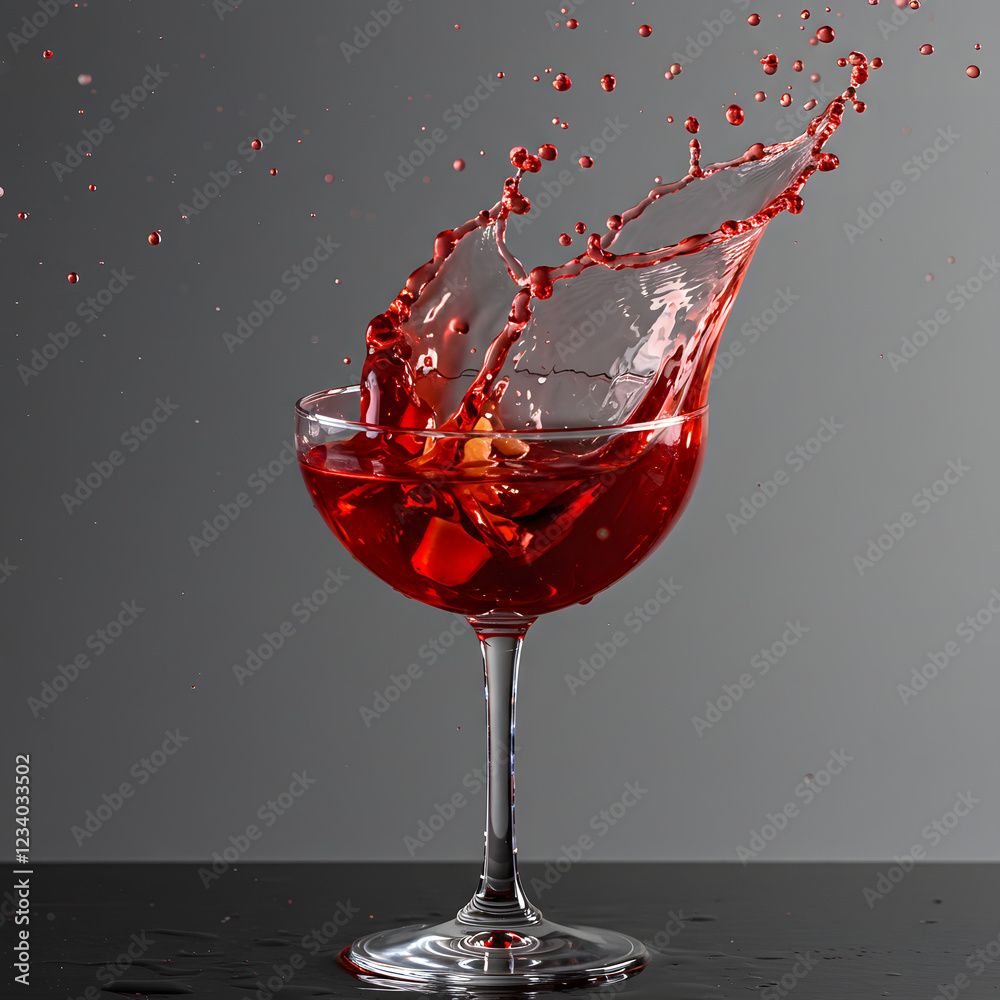Fototapeta premium cocktail in a glass with splashes