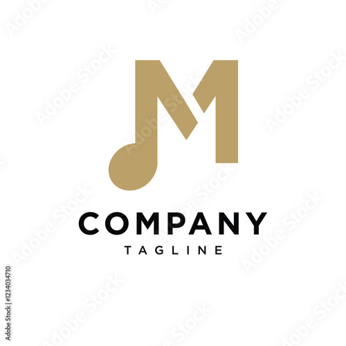 Letter M Music Note Logo Icon Vector