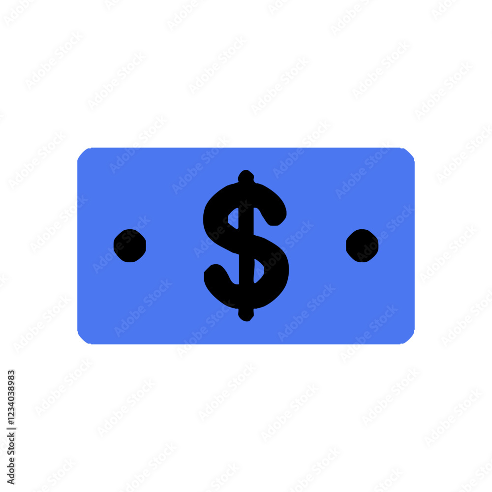 Dollar sign illustration. Vector. Flat design style Dollar sign illustration. Vector. Flat design style